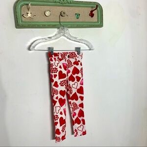 The children’s Place heart print red and white pull on style legging girls 4T